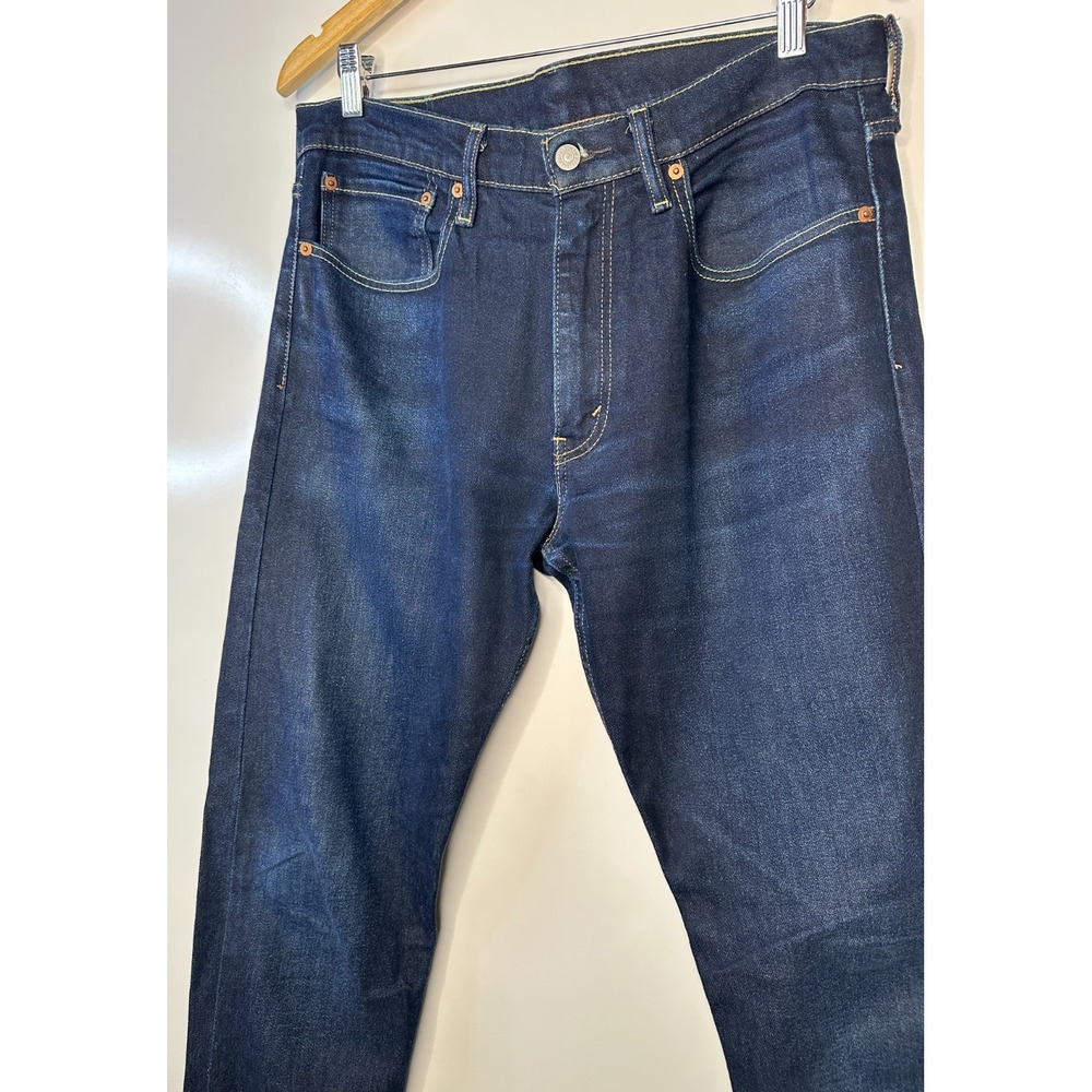 Levi's 512 Slim Taper Fit Jeans Dark Wash Blue Denim Men's Size 34 x 34 5 Pocket - Picture 10 of 16